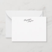 Classic Handwritten Name Monogram Flat Note Cards Notitiekaartje (Voorkant)