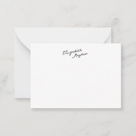 Classic Handwritten Name Monogram Flat Note Cards Notitiekaartje