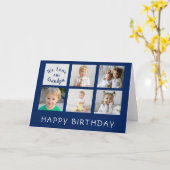 Classic Happy Birthday Grandpa Photo Collage Kaart (Gele Bloem)