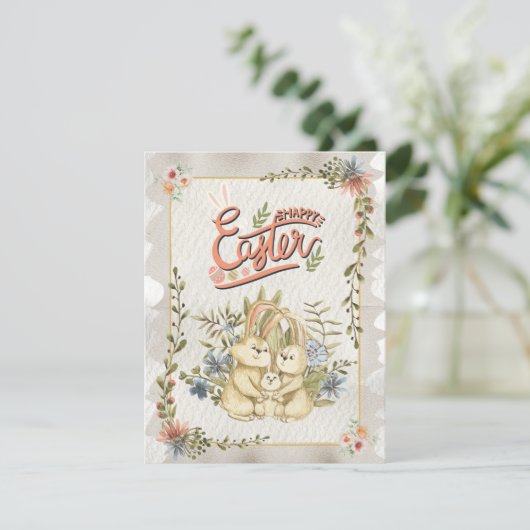 Classic Happy Easter Day Holiday Kaart (Staand voorkant)