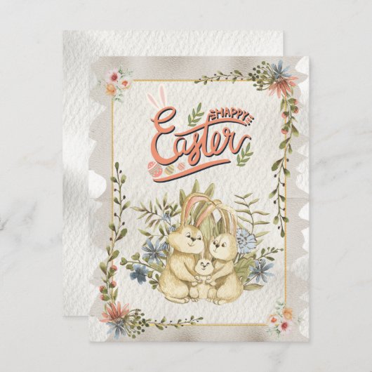 Classic Happy Easter Day Holiday Kaart (Voorkant / Achterkant)