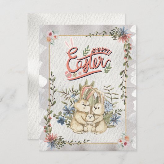  Classic Happy Easter Day Holiday Kaart (Voorkant / Achterkant)