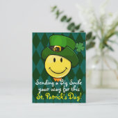 Classic Happy Face met een Iers kabouter Pet Briefkaart (Staand voorkant)