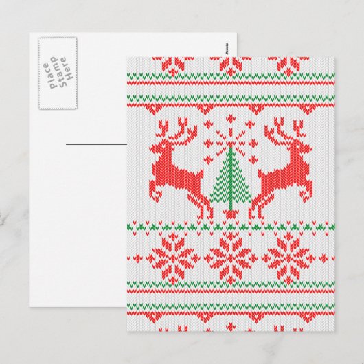 Classic Happy Holidays White Knit Ugly Sweater Feestdagenkaart (Voorkant / Achterkant)