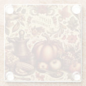 /Classic Happy Thanksgiving Glazen Onderzetter (Achterkant)