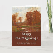 Classic  Happy Thanksgiving Herfstlandschap Kaart (Voorkant)