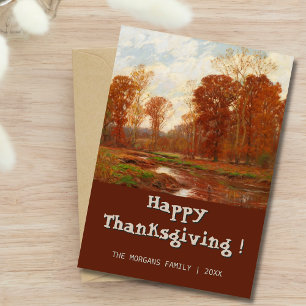 Classic Happy Thanksgiving Herfstlandschap Kaart