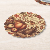 /Classic Happy Thanksgiving Kartonnen Onderzetters (Gekanteld)