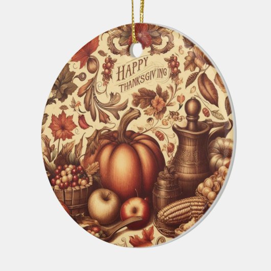 /Classic Happy Thanksgiving Keramisch Ornament (Links)