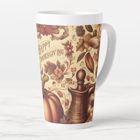 /Classic Happy Thanksgiving Latte Mok (Rechterhoek)