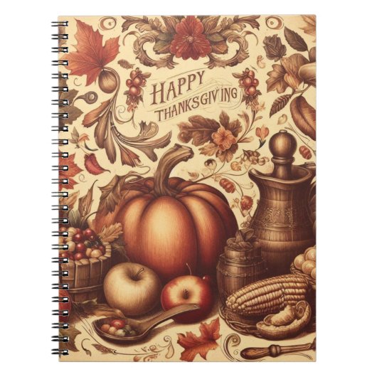 /Classic Happy Thanksgiving Notitieboek (Voorkant)