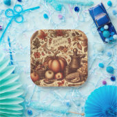 /Classic Happy Thanksgiving Papieren Bordje (Feest)