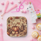 /Classic Happy Thanksgiving Papieren Bordje (Feest)