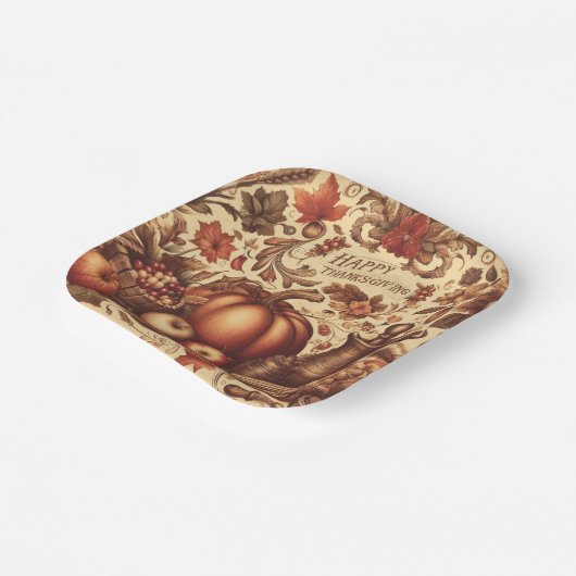/Classic Happy Thanksgiving Papieren Bordje (Gebogen)
