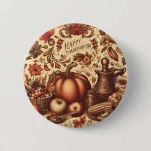 /Classic Happy Thanksgiving Ronde Button 5,7 Cm
