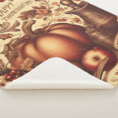 /Classic Happy Thanksgiving Sherpa Deken (3/4)