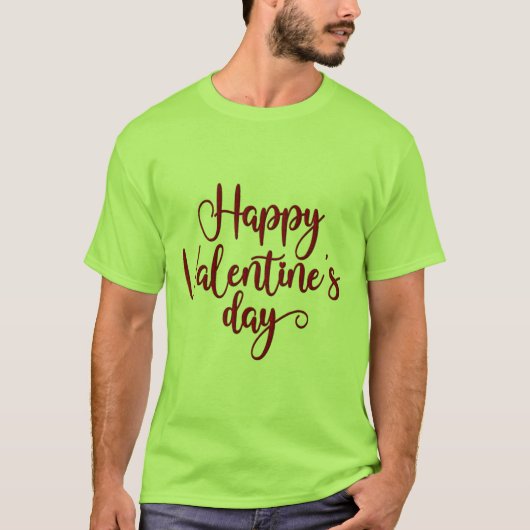 Classic Happy Valentine's Day Mannen T-shirt (Voorkant)