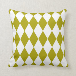 Classic Harlequin Diamond Pattern Chartreuse Kussen