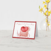 Classic Hart en Bloemen Valentijnsdag Kaart (Gele Bloem)