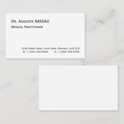 Classic Health Care Professional Visitekaartje (Voorkant / Achterkant)