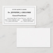 Classic Health Care Professional Visitekaartje (Voorkant / Achterkant)
