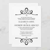 Classic Heart Gray Traditional Wedding Invitation Kaart (Voorkant / Achterkant)