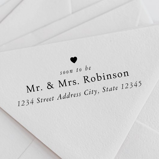 Classic Heart Soon to Be Mr. and Mrs. Wedding Zelfinktende Stempel