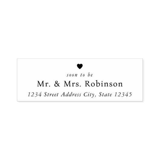 Classic Heart Soon to Be Mr. and Mrs. Wedding Zelfinktende Stempel (Design)