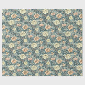 Classic Heirloom Flowers on Dusty Teal Cadeaupapier