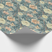 Classic Heirloom Flowers on Dusty Teal Cadeaupapier (Hoek)