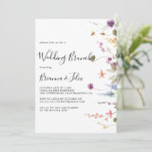 Classic Herfst Kleurrijke Wilde Bloemen Huwelijksb Kaart (Staand voorkant)