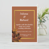 Classic Herfst Roos Uitnodiging (Staand voorkant)