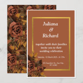 Classic Herfst Roos Uitnodiging (Voorkant / Achterkant)