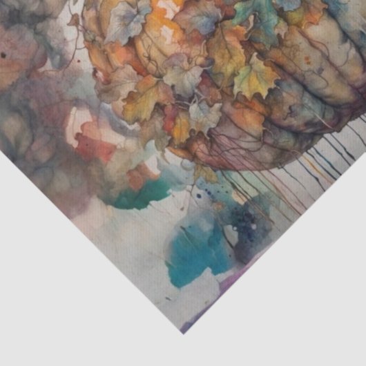 Classic Herfst Waterverf Pompoen Decoupage Tissuepapier (Detail)