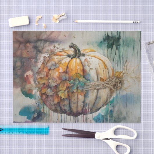 Classic Herfst Waterverf Pompoen Decoupage Tissuepapier (Craft)
