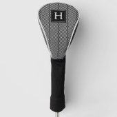 Classic Herringbone Pattern Monogrammed Golfheadcover (Voorkant)