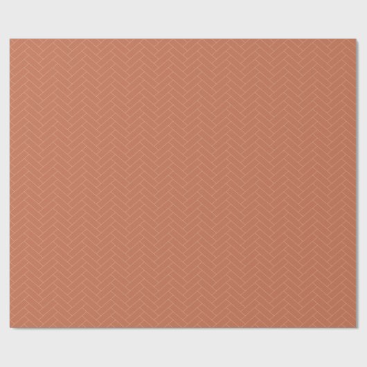 Classic Herringbone Terracotta Brown Pattern Cadeaupapier (Vlak)