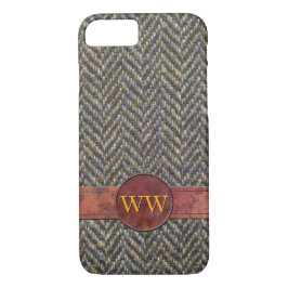 Classic Herringbone Tweed en Leather Monogram Case-Mate iPhone Case
