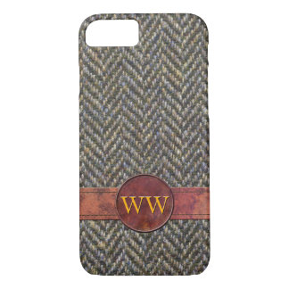 Classic Herringbone Tweed en Leather Monogram Case-Mate iPhone Case