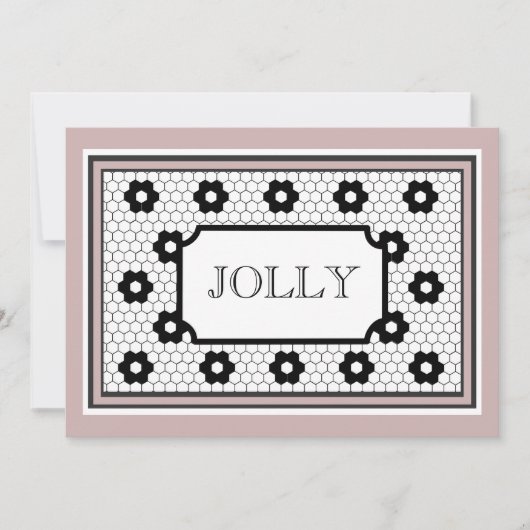 Classic Hex tegel design vrolijke vakantie kaart (Voorkant)