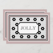 Classic Hex tegel design vrolijke vakantie kaart (Voorkant / Achterkant)