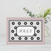 Classic Hex tegel design vrolijke vakantie kaart (Staand voorkant)