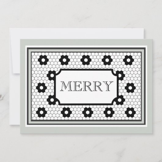 Classic Hex tegel ontwerp vrolijke vakantie kaart (Voorkant)