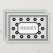 Classic Hex tegel ontwerp vrolijke vakantie kaart (Voorkant / Achterkant)