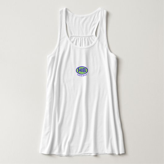 Classic Higgins Beach HB Ovaal Blauw Groen Tanktop (Design voorkant)