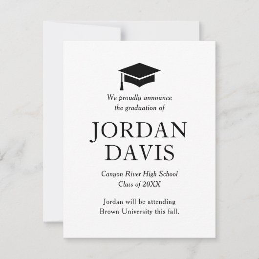 Classic High School Afstuderen Aankondiging (Voorkant)