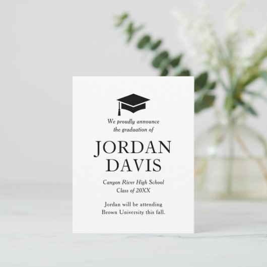 Classic High School Afstuderen Aankondiging (Staand voorkant)