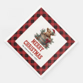 Classic highland cow Christmas napkins red black  Servet (Hoek)