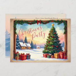 Classic Holiday Christmas Party Invitation Kaart