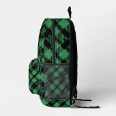 Classic Holiday Green Checkered Pattern  Bedrukte Rugzak (Rechts)